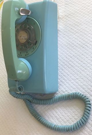 Vintage Bell System Western Electric Rotary Wall Phone Sea Foam Green