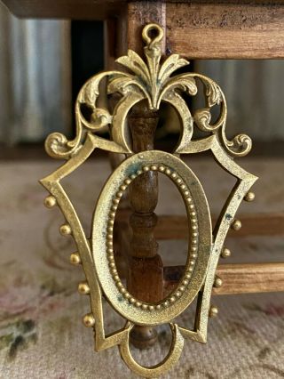 Vintage Dollhouse Miniature 1:12 Antique Metal Gold Overlay French Wall Frame B