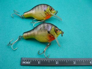 Two Vintage Bagley Small Fry Bream - Brass Hardware - 2 Different Lips - Florida