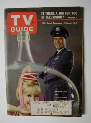Minn.  February 5 Tv Guide 1966 I Dream Of Jeannie Barbara Eden Lost In Space