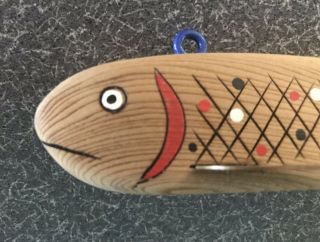 Jay McEvers Signed Minnesota MN Fish Decoy Folk Art Carved Wood Lure Ice Spear 3