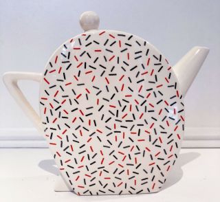Vintage 1980 Memphis Designer Art Tea Pot Teapot By Dasch Japan Porcelain Kitsch