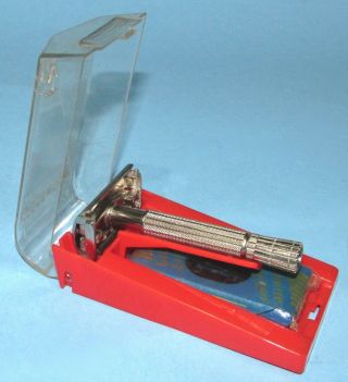 Vintage Gillette Safety Razor W/original Case & Blade Holder D1 (1958)