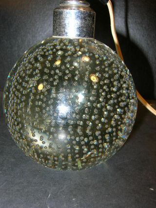 Vintage ART GLASS TRAPPED AIR BUBBLE PAPERWEIGHT TABLE LAMPS 3