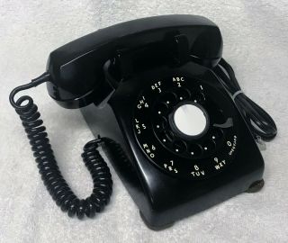 Vintage 1950s Western Electric C/d 500 9 - 54 Black Rotary Dial Desktop Telephone