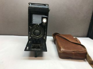 Vintage Antique Kodak Jr.  2 - C Autographic Folding Camera Leather Case