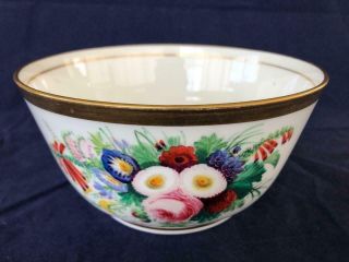 Antique Coalport/ Minton Bone China Hand Painted Floral Bowl.  C1830.