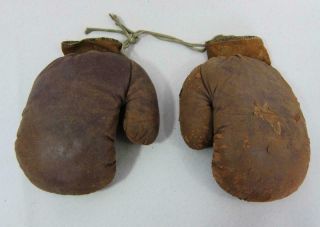 Great Vintage / Antique Leather Boxing Gloves 1920