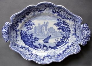 Antique Minton Transfer Printed Blue & White Bowl / Dish - Circa 1830.