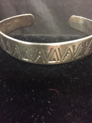 Vintage Sterling Silver Cuff Bracelet Signed Mag Navajo Native American