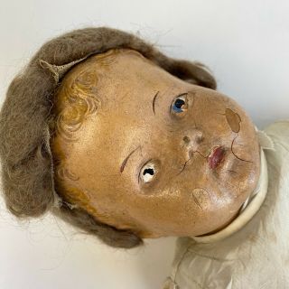 Vintage Antique Baby Doll Composition Cloth Creepy Halloween Decor Prop Horror