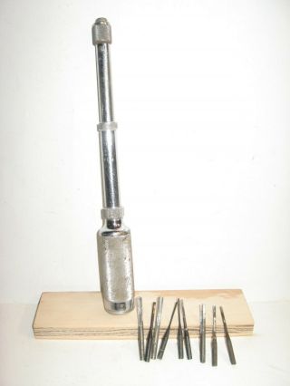 Vintage North Bros " Yankee No.  41 " Push Drill W/ 9 Bits - Bell System