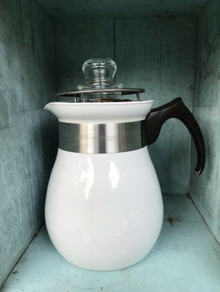 Vintage Corning Ware Stove Top 6 Cup Coffee Pot Kettle Kitchenware