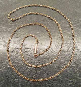 Antique Rolled Gold Square Link Chain Necklace,  20 " In Length.