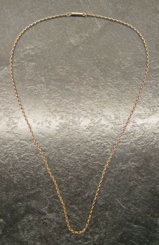 Antique Rolled Gold Square Link Chain Necklace,  20 