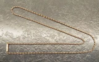 Antique Rolled Gold Square Link Chain Necklace,  20 