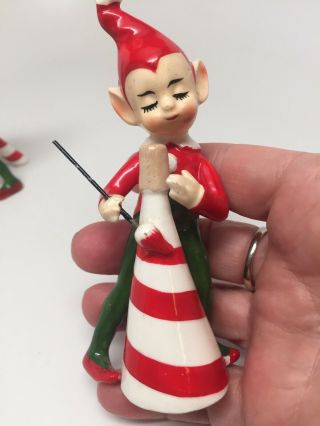 Vintage Josef Originals Christmas Candy Cane Elf 3