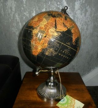 Earth Globe Black And Silver With Tags