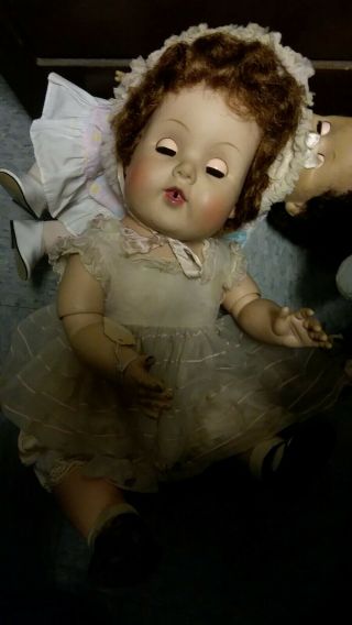 Amer Char Doll 21” Vintage Baby Doll.  Black Patent Shoes
