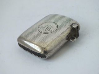 Antique Solid Sterling Silver Vesta Case 1913/ L 4.  5 cm/ 25 g 2