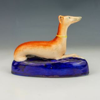 Antique Staffordshire Pottery Hunting Dog Greyhound Ink Or Quill Stand - Lovely 3