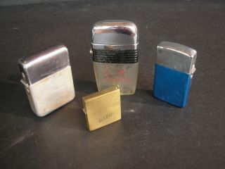 Vintage Pocket Lighters (4) Berkeley,  Park,  Continental,  Scripto