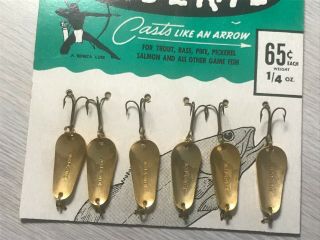 Vintage Wob - L - Rite Gold Spoon Fishing Lures - Set Of 6