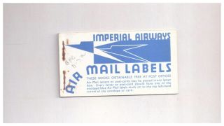 Imperial Airways Air Mail Labels Booklet 1935 Great Britain