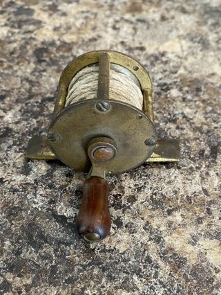 Antique Unknown Small Vintage Brass Fly Casting Fishing Reel Look