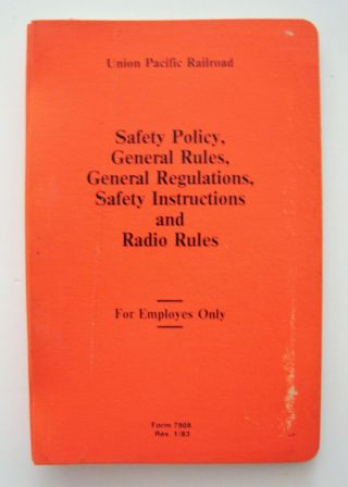 Vintage 1983 Union Pacific Railroad Up Safety And Radio Rules