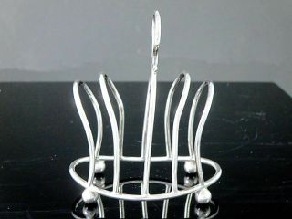Antique ENGLISH Sterling Silver 4 Slices TOAST RACK 65.  5g 2