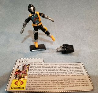 Vintage Gi Joe Cobra Bats Figure Hasbro (1986) - W/ File Card