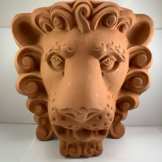 Vintage Rookes Pottery Lion Head Plaque / Planter 10 1/2 " High X 10 " Wide