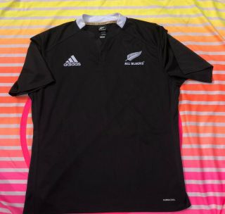 Euc Vintage Zealand All Blacks Rugby Jersey Shirt Adidas 2xl Xl L Football