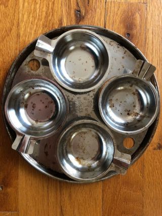 Vintage Revere Ware Stainless Steel Egg Poacher Insert And 4 Cups Stained