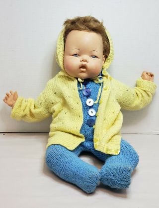 Vintage Ideal Toy Co.  Thumbelina Baby Doll 1960s 20 "