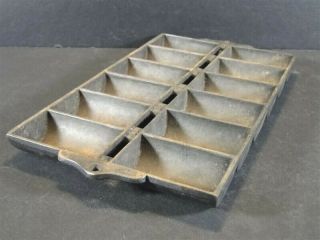 Vintage N.  E.  S.  No 11 Cast Iron Rectangular Corn Muffin Pan Griswold Quality