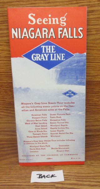 Vintage 1936 The Gray Line Niagara Falls Scenic Tours Travel Brochure USA Canada 2