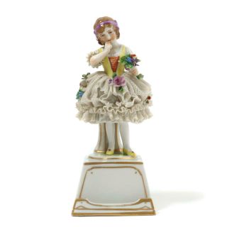 Porcelain Figurine " Girl In A Lace Dress​ ".  Germany.