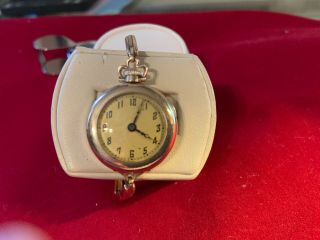 Vintage Erima Gold Tone Ladies Wrist Watch In Pocket Watch Design,  Scretch Band