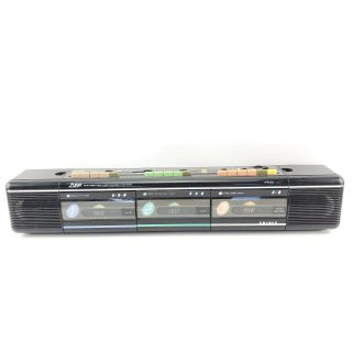 Vintage Triple Deck Cassette Am/fm Stereo Radio Boombox Player Newave Pulser