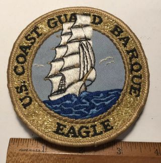 Vintage Uscg U.  S.  Coast Guard Barque Eagle Patch With Pin Back
