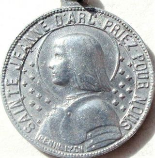 Saint Joan Of Arc & Archangel Michael - The One Alike God - Antique Medal By Penin