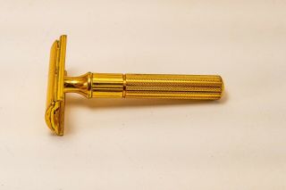Vintage Gold - Tone Gillette Safety Razor With Box.