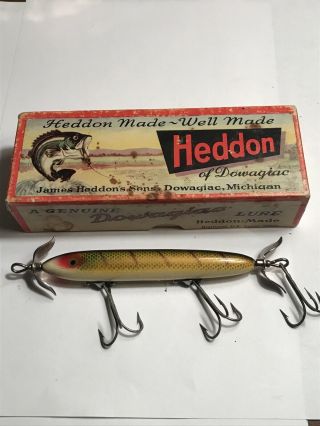 Vintage Heddon Dowagiac Fishing Lure W/ Box - Torpedo 130l
