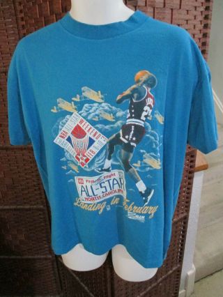Vintage 1991 Nba All Star Game T Shirt Michael Jordan Big Logo Size Xl