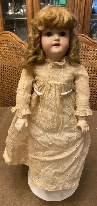 Antique German Bisque 22 " Doll Sleep Eyes
