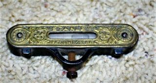 Antique 1896 Stanley Pocket String Line Level / Brass & Cast Iron