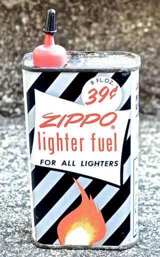 Vintage Empty Zippo Lighter Fuel Fluid Tin Can 39 Cents
