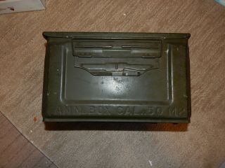 Vintage U.  S.  Army Metal 50 Caliber Ammo Box Estate Find Order